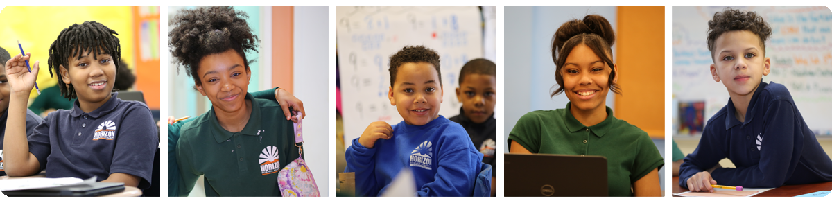 Collage of five individual student portraits