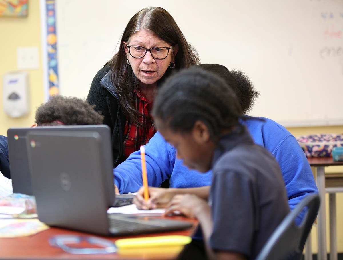 Horizon Science Academy Cleveland Elementary School Teacher smiling.